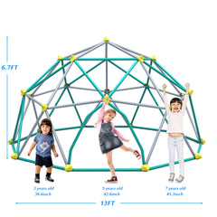 13ft Geometric Dome Climber Play Center, Kids Climbing Dome Tower , Rust & UV Resistant Steel Supporting 1000 LBS
