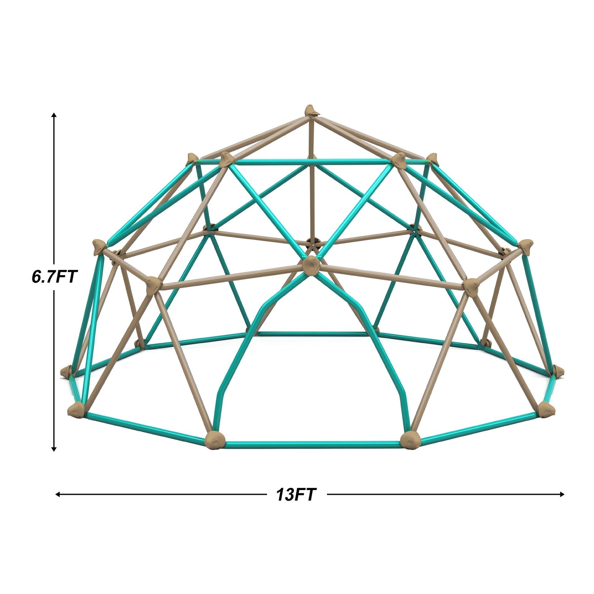 13ft Geometric Dome Climber Play Center, Kids Climbing Dome Tower with Hammock, Rust & UV Resistant Steel Supporting 1000 LBS