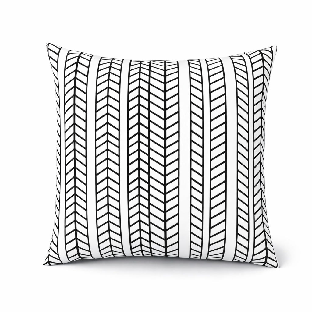 2 Pack Outdoor Throw Pillows, Waterproof & Fade-Resistant Patio Cushions for Garden, Porch, Poolside Furniture - Soft & Comfortable Decorative Pillow Covers (18x18 Inch, Ivory White with Black Patter)