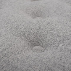 Yolanda 24" Round Upholstered Accent Ottoman, Light Gray Polyester with Ivory Trim