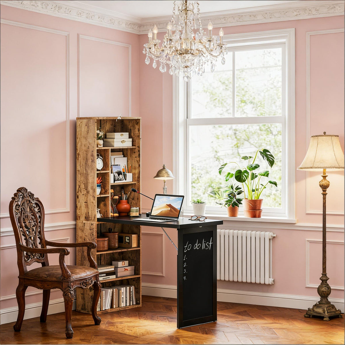 Computer Desk,Fold-out Convertible Home Office Desk