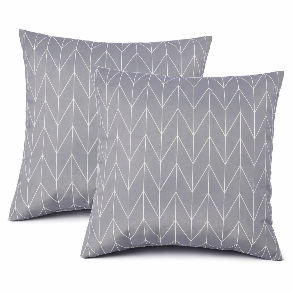 2 Pack Outdoor Throw Pillows, Waterproof & Fade-Resistant Patio Cushions for Garden, Porch, Poolside Furniture - Soft & Comfortable Decorative Pillow Covers (18x18 Inch, Dusty Gray)