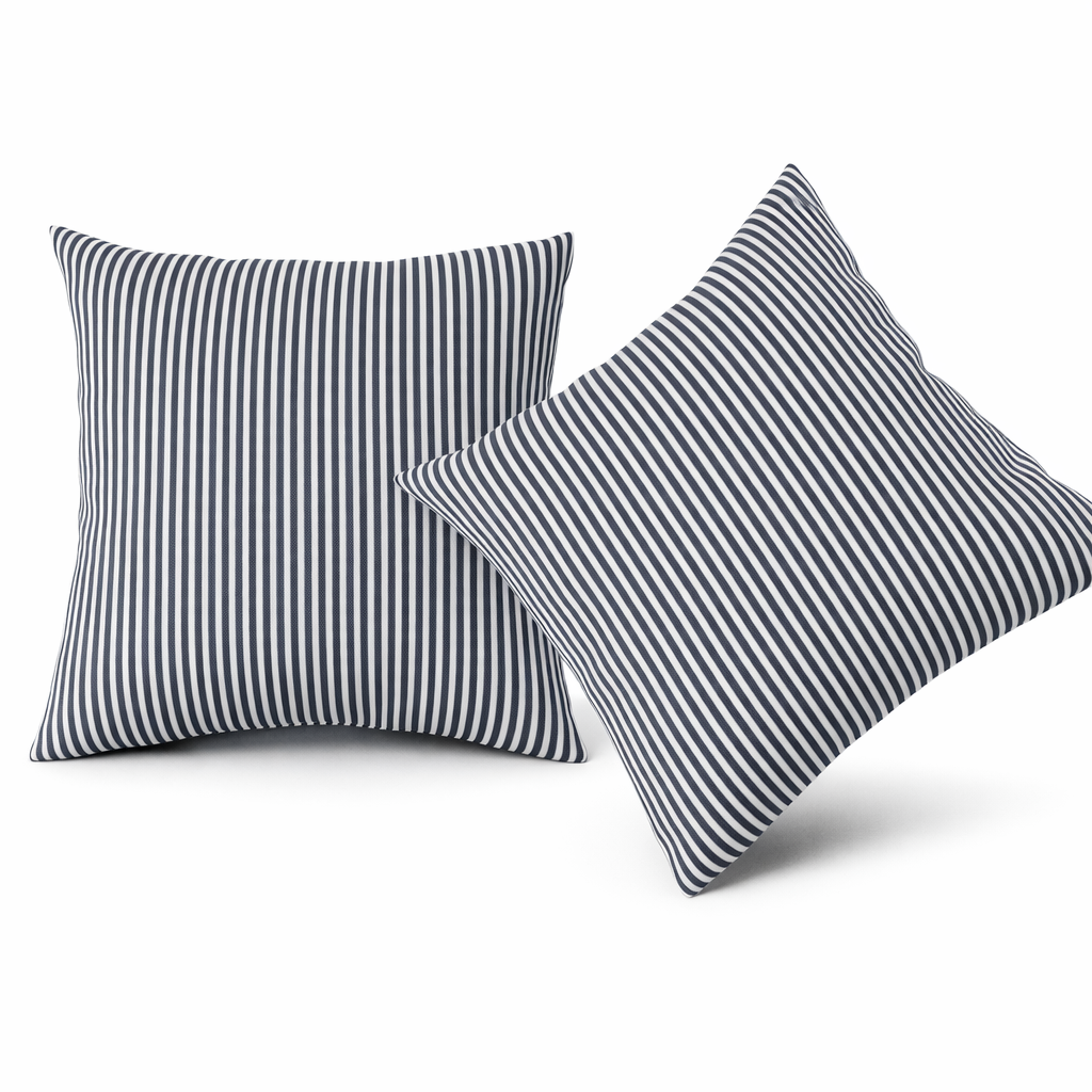 2 Pack Outdoor Throw Pillows, Waterproof & Fade-Resistant Patio Cushions for Garden, Porch, Poolside Furniture - Soft & Comfortable Decorative Pillow Covers (18x18 Inch, Blue White)