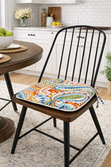 Outdoor Patio Chair Cushions, Water-Repellent U-Shape Thick Foam Seat Cushions with Ties, 17"x16"x2" All-Weather Cushions for Garden, Patio & Dining Chairs (Set of 4)-paisley multi