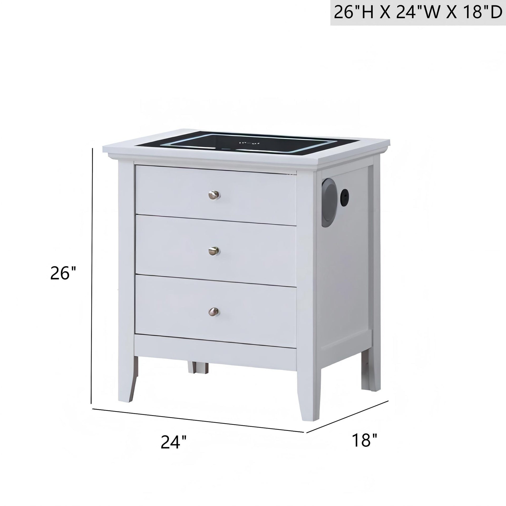 Hammond G5490-N2-SMART 3 Drawer Nightstand White