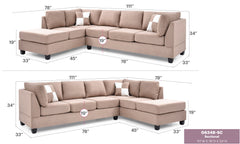 Malone G634B-SC Sectional ( 3 Boxes) , MOCHA
