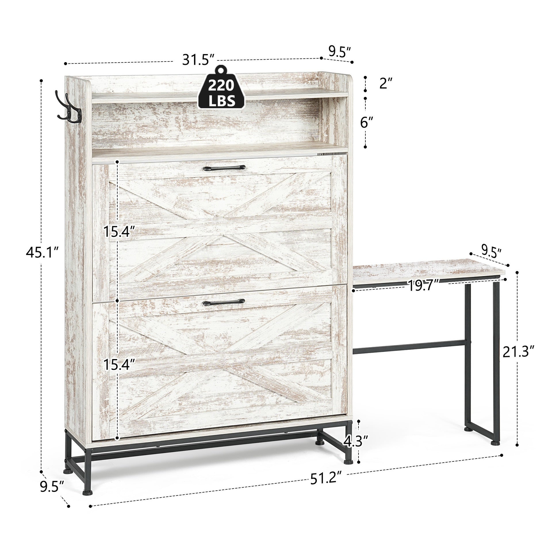 Shoe Cabinet, Entry Home Shoe Cabinet, Entrance Balcony Storage Cabinet, Large Capacity Shoe Rack, White