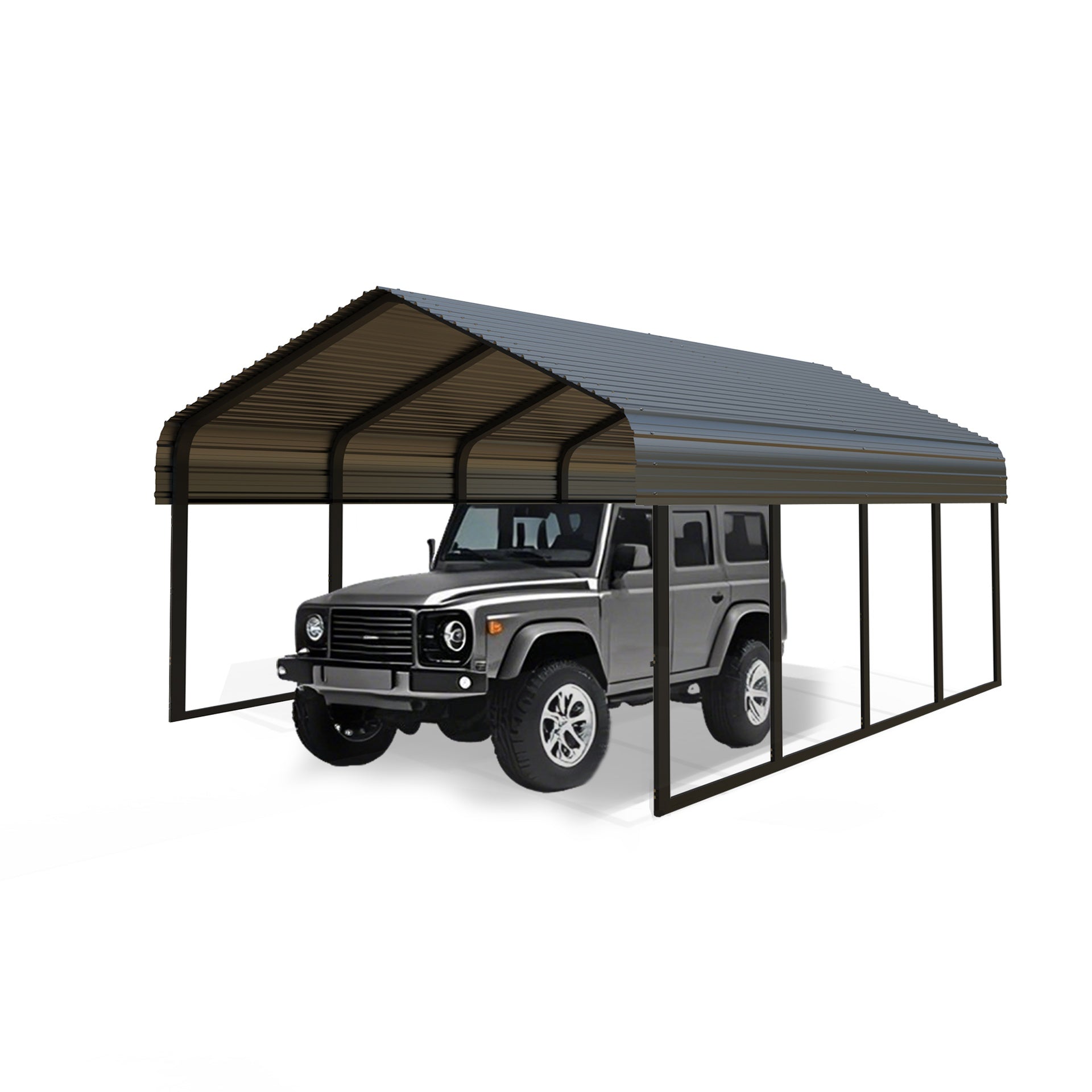 Heavy Duty Carport 10 x 20 Shelter - Perfect Solution for Vehicles, Boats & Equipment - Durable, All-Weather, Quick Assembly - Spacious, Secure, Reinforced - Gray/White