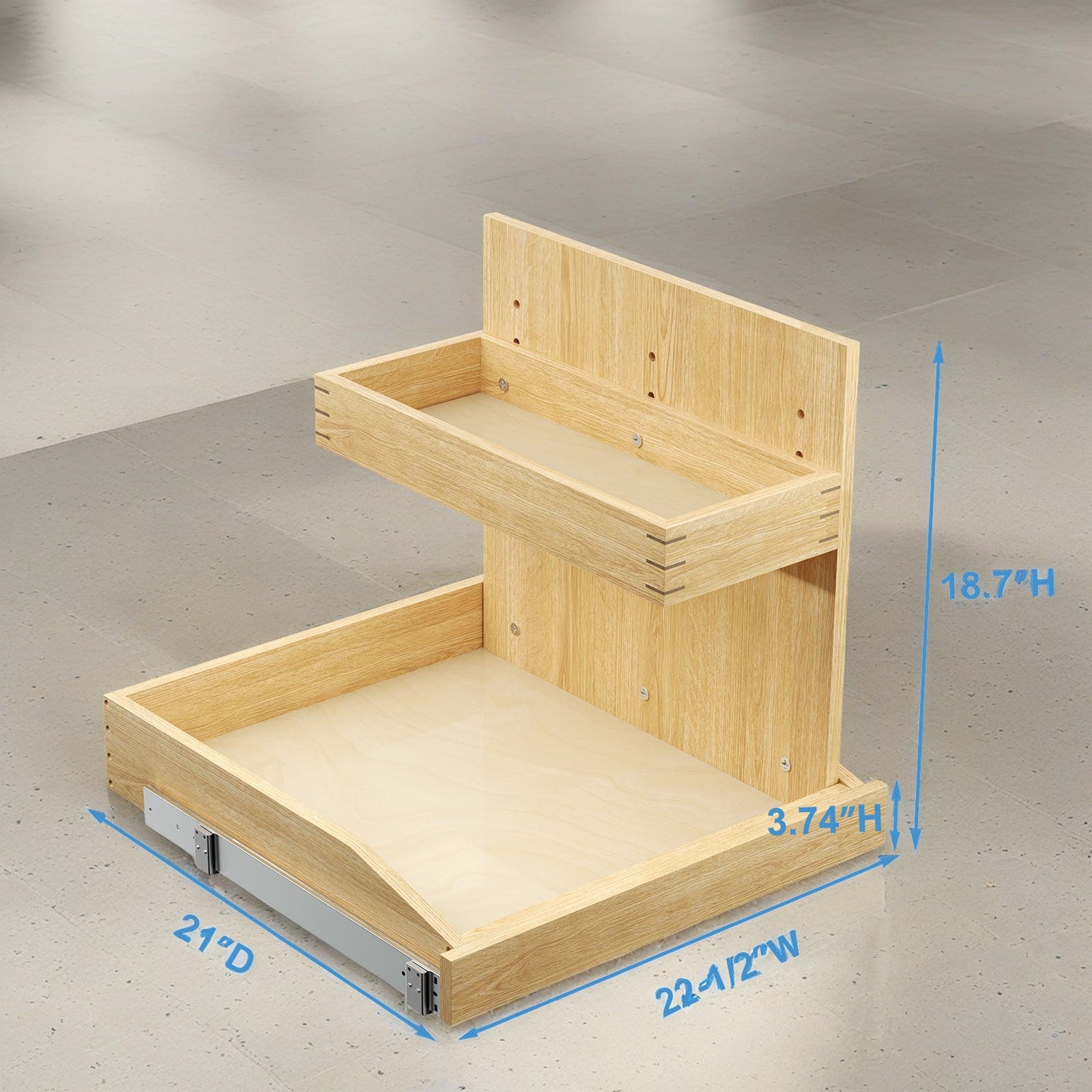 Under Sink Organizers and Storage 22½" W x 21" D, 2 Tier Pull Out Cabinet Organizer with Soft Close, Adjustable Pull Out Cabinet organizer with U Bracket for Bathroom Kitchen(Right)
