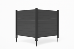 Outdoor Privacy Screens, 50" W x 50" H Air Conditioner Fence, Trash Can Enclosure with Metal Stakes, Metal Decorative Fences for Garden Backyard Patio(2 Panels, Black)