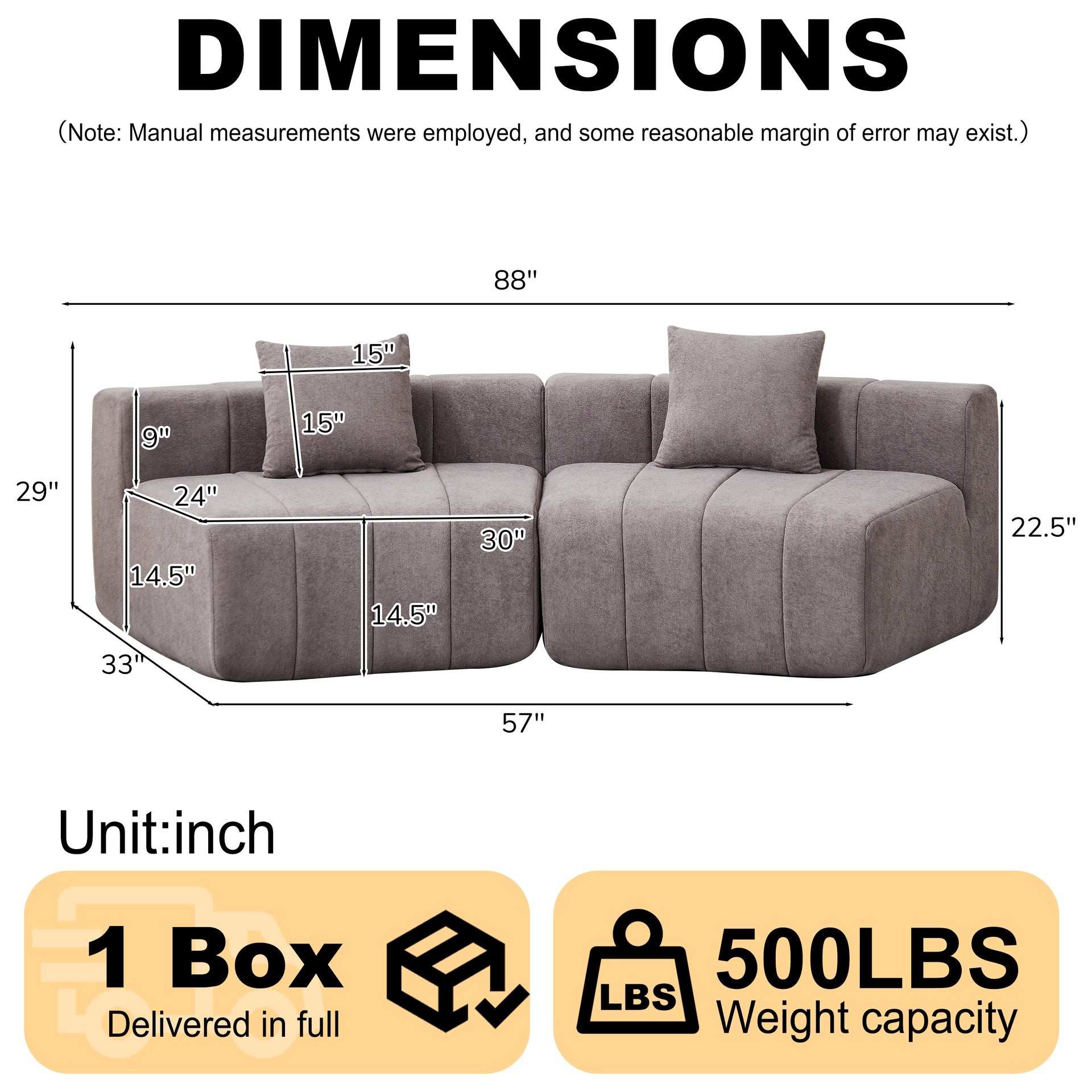 Chenille curved sectional sofa with 4 pillows,Curved Symmetrical Modular Semi Circular Sofa Sectional for bedroom, living room, office for leisure or nap, reading room, and lobby