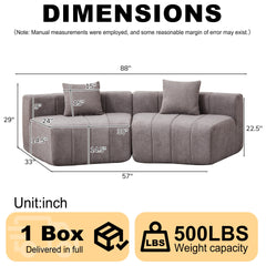 Chenille curved sectional sofa with 4 pillows,Curved Symmetrical Modular Semi Circular Sofa Sectional for bedroom, living room, office for leisure or nap, reading room, and lobby