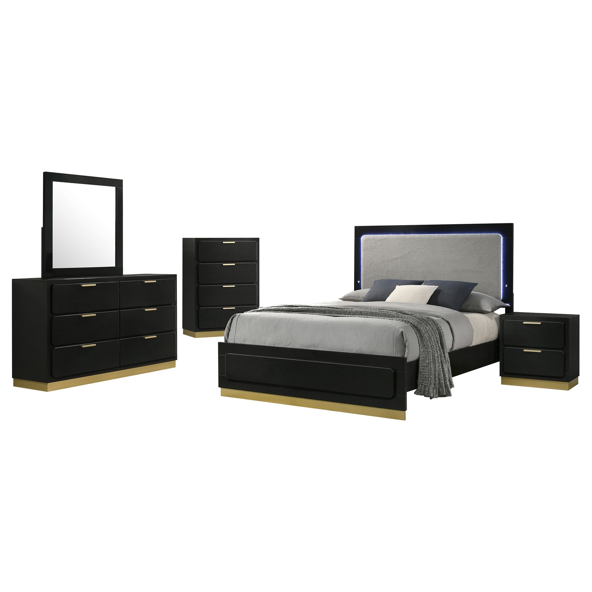 Sophia Black 5-piece Queen Bedroom Set