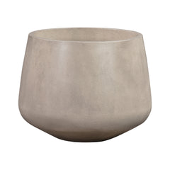 Amethyst Medium Round Lightweight White Concrete Indoor or Outdoor Planter in white