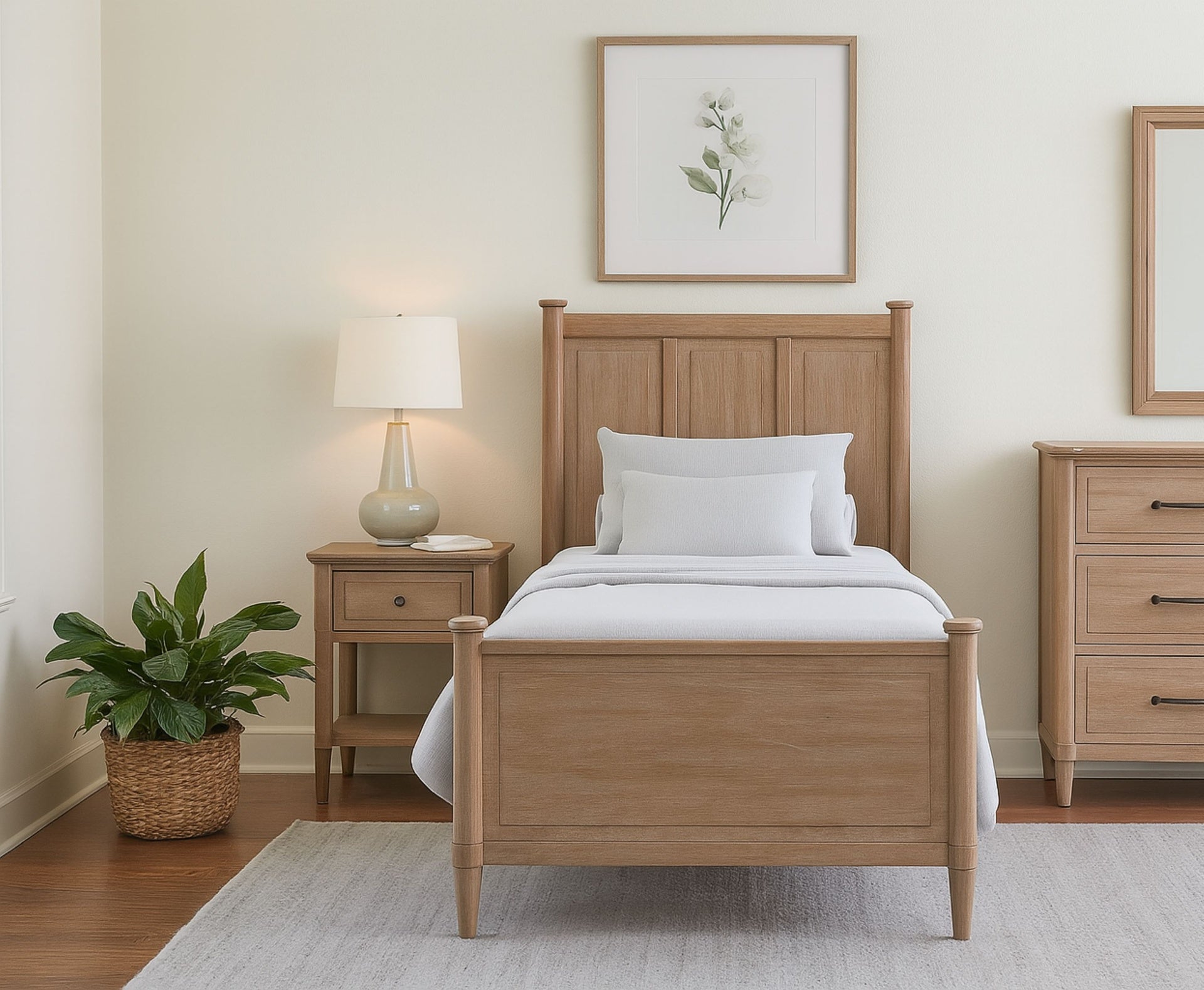 Mindi Veneer Twin Bed W/O Trundle