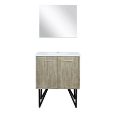 Rustic Acacia Bath Vanity 30 in. W x 20 in. D, Cultured Marble Top and 28 in. Mirror
