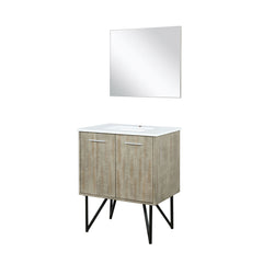 Rustic Acacia Bath Vanity 30 in. W x 20 in. D, Cultured Marble Top and 28 in. Mirror