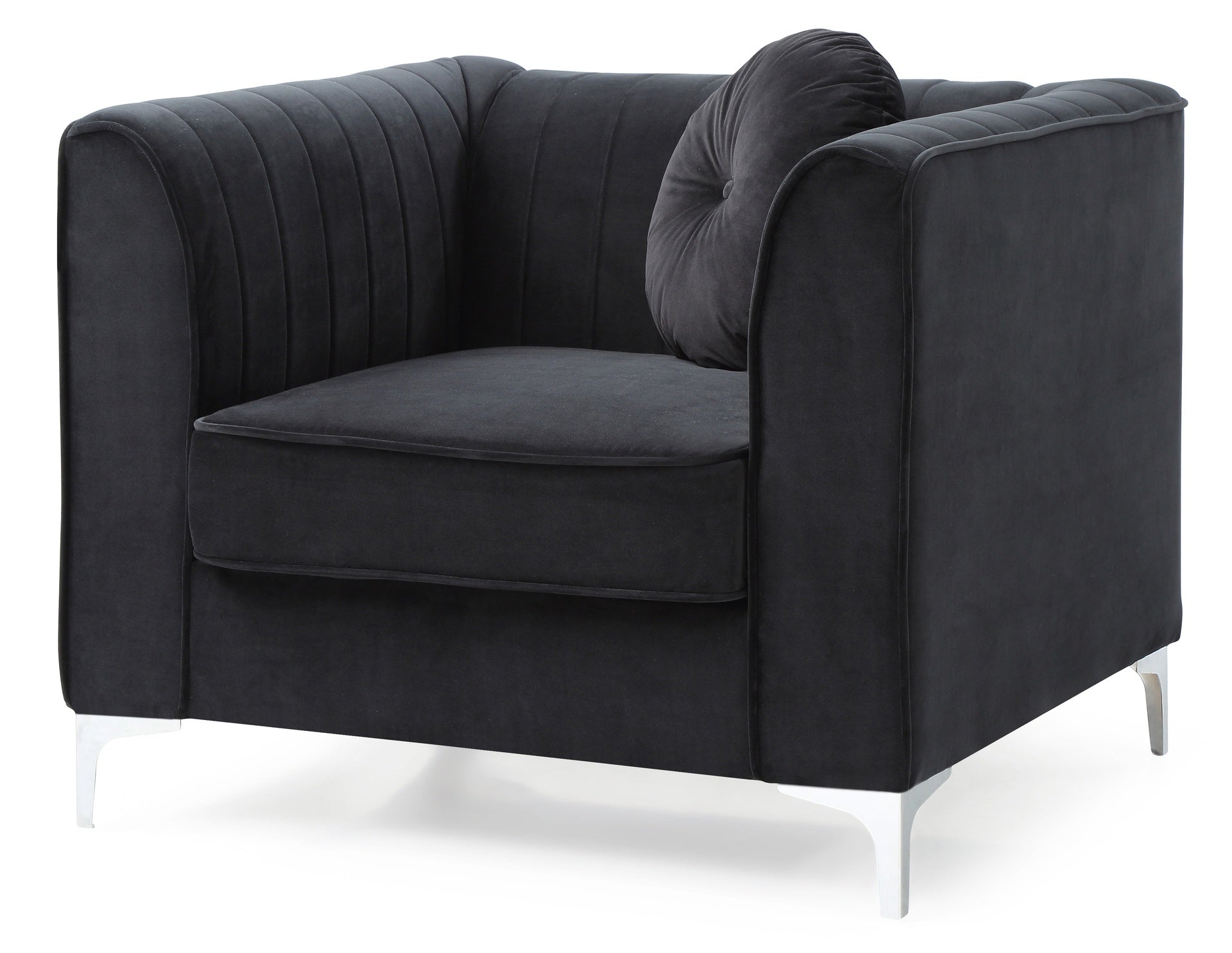 Sleek Modern Sloped Armchair In Black