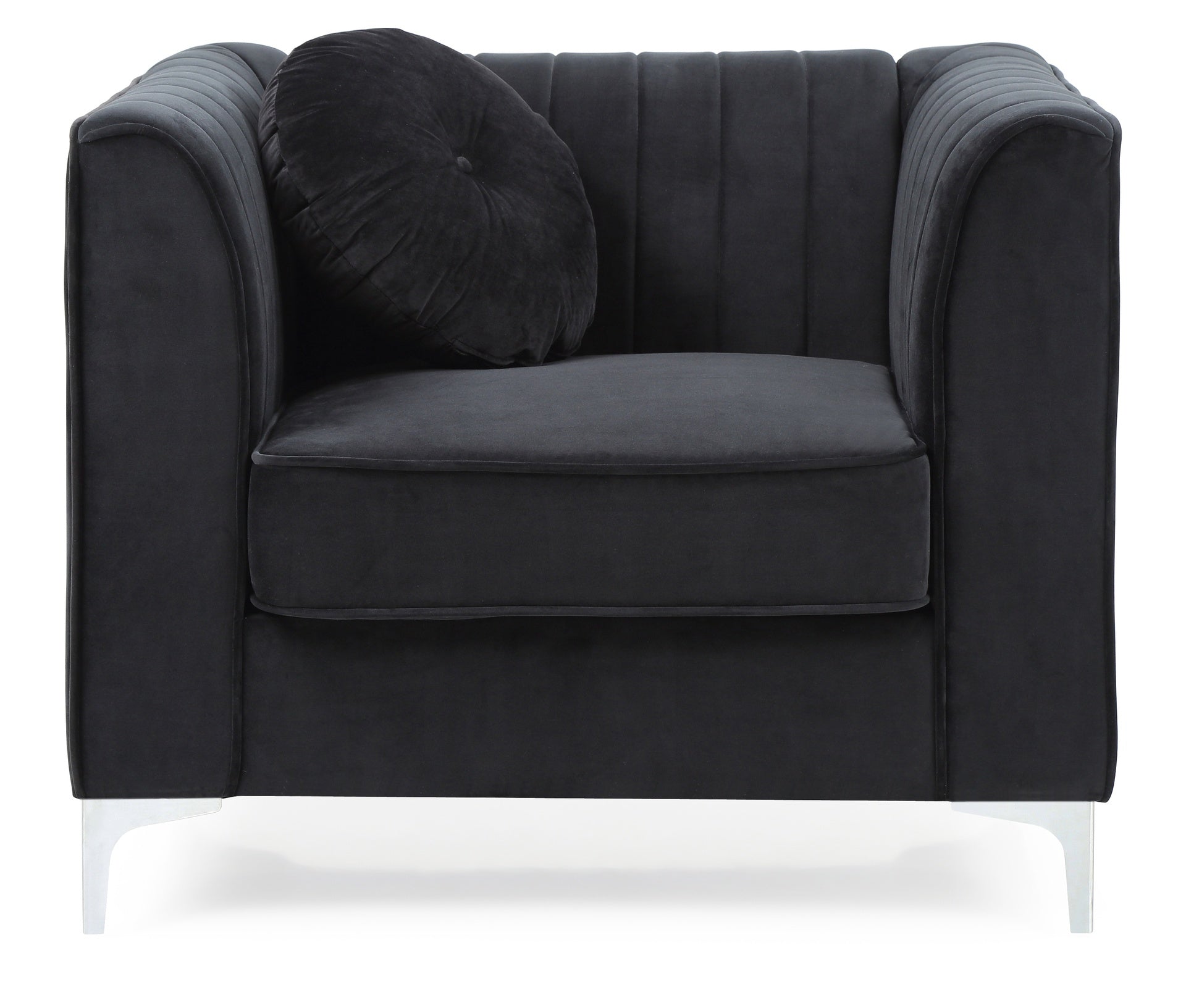 Sleek Modern Sloped Armchair In Black