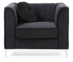 Sleek Modern Sloped Armchair In Black