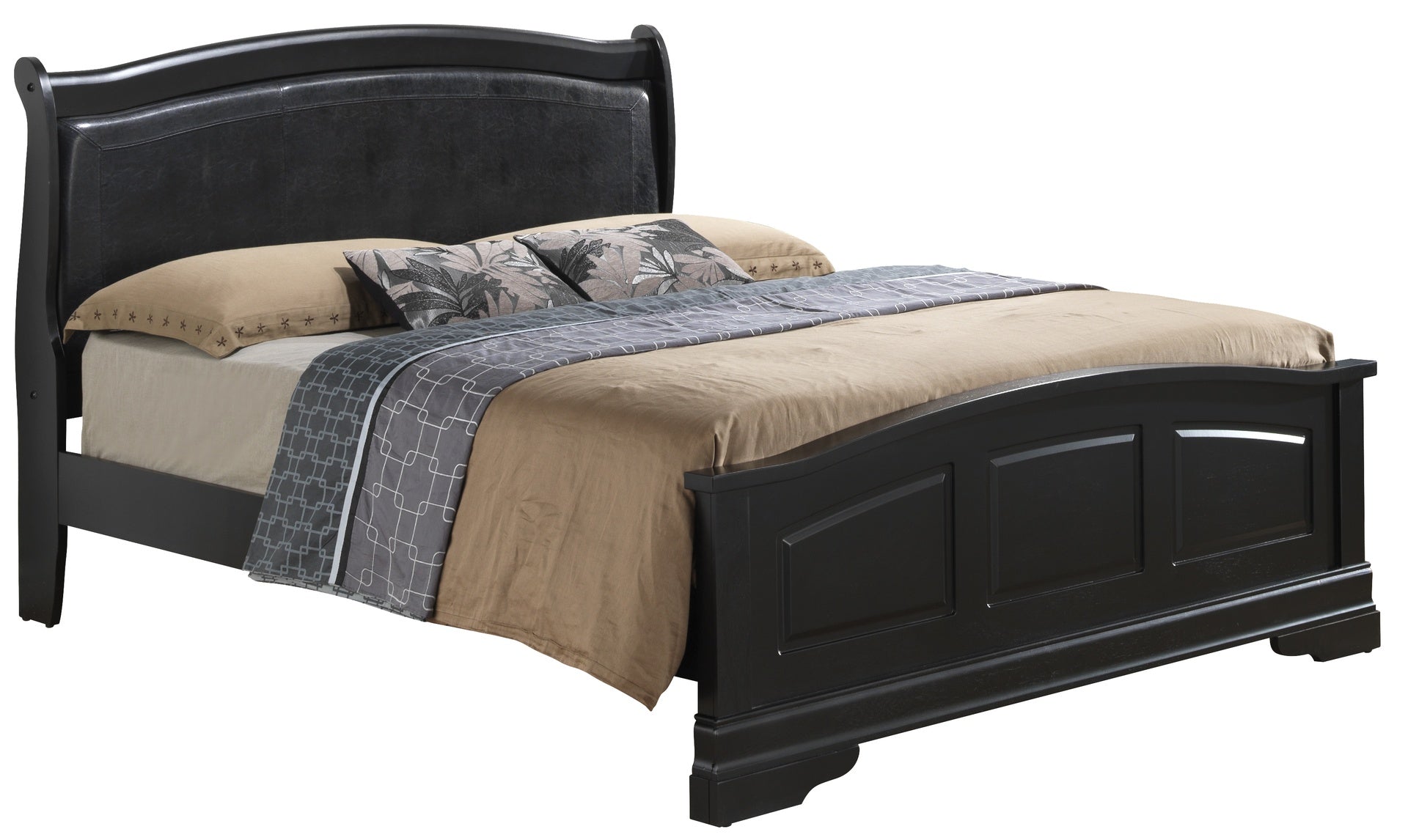 Elegant Traditional Black Full Bed