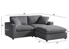 Chelsea Modular 3-piece Chofa - Charcoal