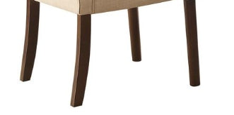 Gasha Beige Linen & Walnut Finish Side Chair (Set of 2)