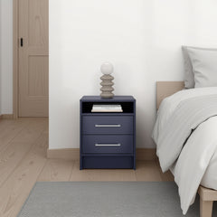 Eter Nightstand with Two Drawers and One Open Storage Shelf, Modern Bedroom Storage