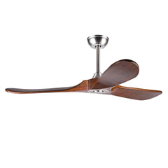 Hot sales 52 Inch Ceiling Fans Without Lights, Solid Wood Ceiling Fan with Remote Control and DC Motor, Ceiling Fan no Light with 3 Blades, Indoor Outdoor Ceiling Fans for Patios, Bedroom