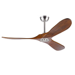 Hot sales 52 Inch Ceiling Fans Without Lights, Solid Wood Ceiling Fan with Remote Control and DC Motor, Ceiling Fan no Light with 3 Blades, Indoor Outdoor Ceiling Fans for Patios, Bedroom