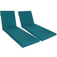 2PCS Set Outdoor Lounge Chair Cushion Replacement Patio Funiture Seat Cushion Chaise Lounge Cushion-blue