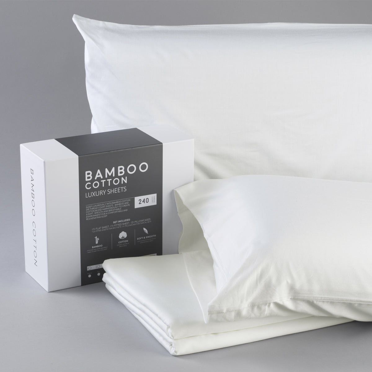 Bamboo Cotton Sheets Soft and Smooth with Viscose from Bamboo Ivory Cal King Split Head
