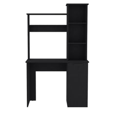 Carson Computer Desk with Hutch, Single Door Cabinet, Expansive Work Surface and 3-Tier Storage Shelves
