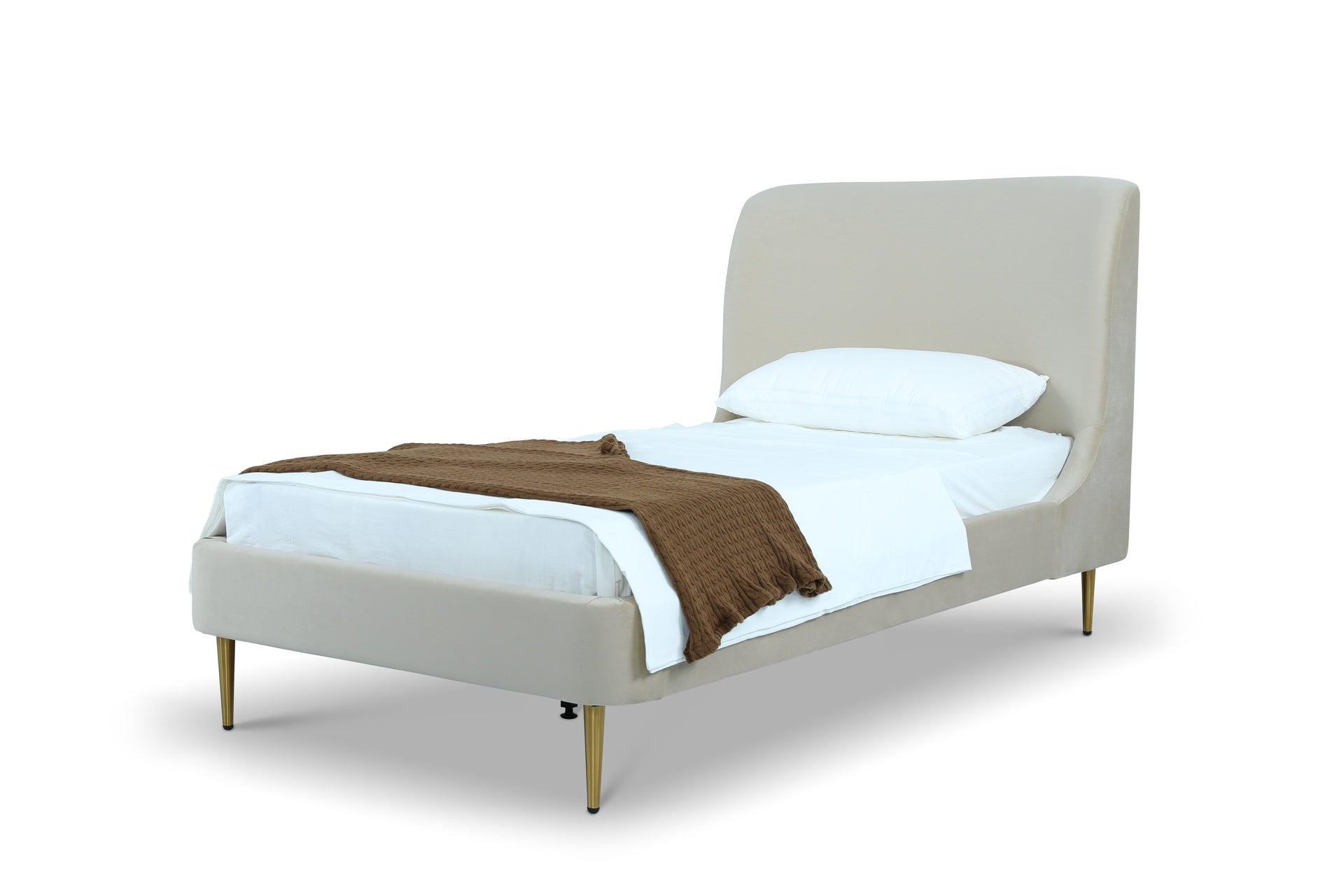 Twin Bed in Cream and Gold