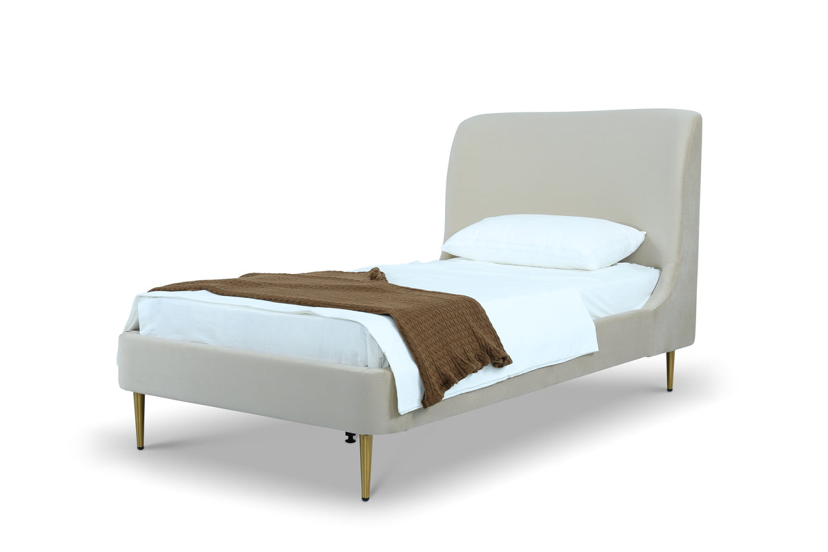 Twin Bed in Cream and Gold