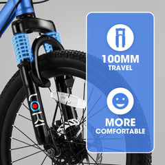 S20101 20 Inch Kids' Bike, Boys Girls Mountain Bike Ages 6-12, 7 Speed Teenager Children Kids' Bicycles, Front Suspension Disc Brake Rear V-Brake, High Steel Frame