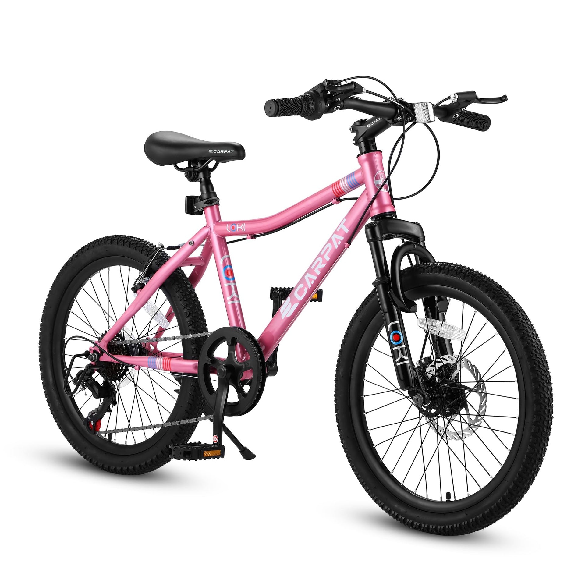S20101 20 Inch Kids' Bike, Boys Girls Mountain Bike Ages 6-12, 7 Speed Teenager Children Kids' Bicycles, Front Suspension Disc Brake Rear V-Brake, High Steel Frame