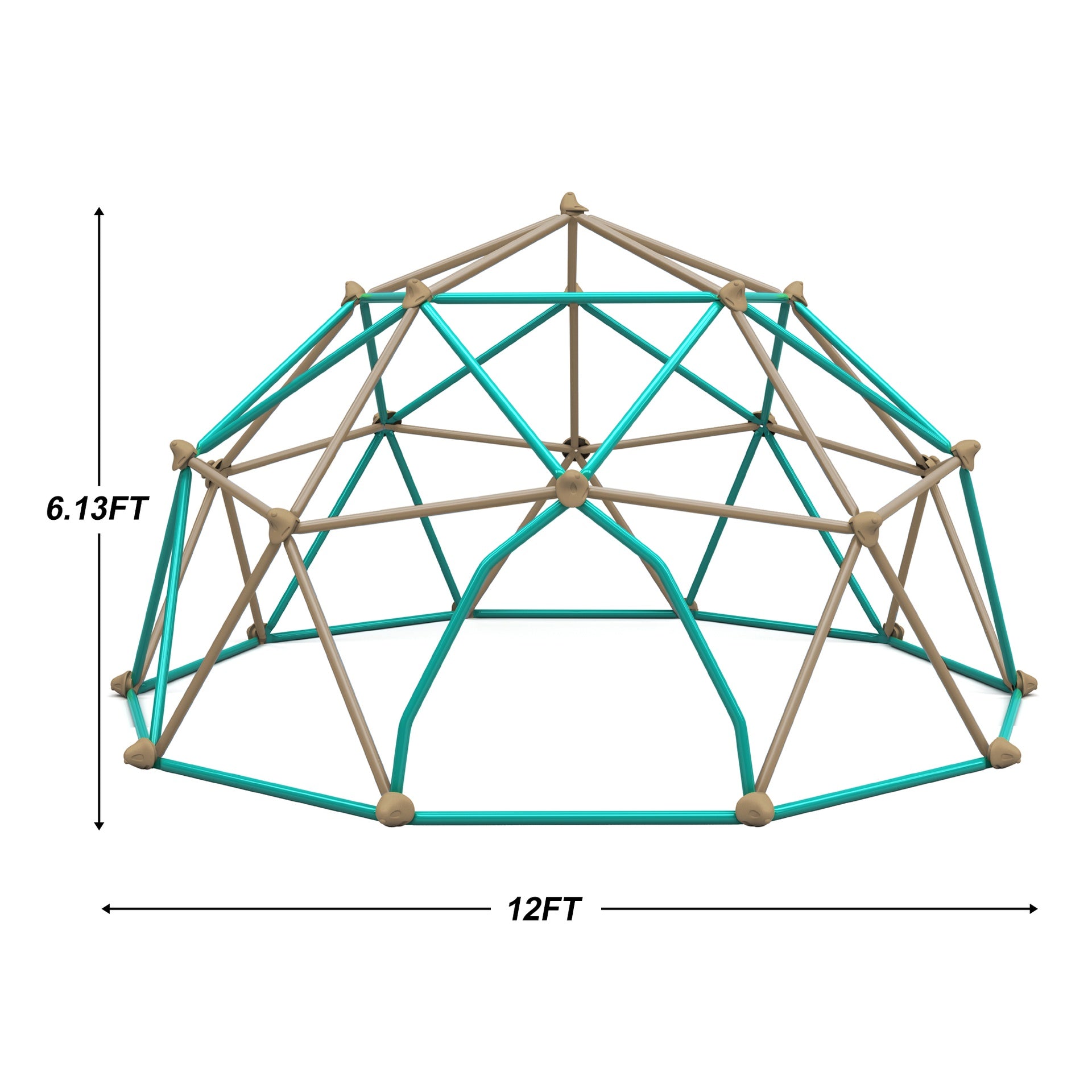 12ft Geometric Dome Climber Play Center, Kids Climbing Dome Tower with Hammock, Rust & UV Resistant Steel Supporting 1000 LBS