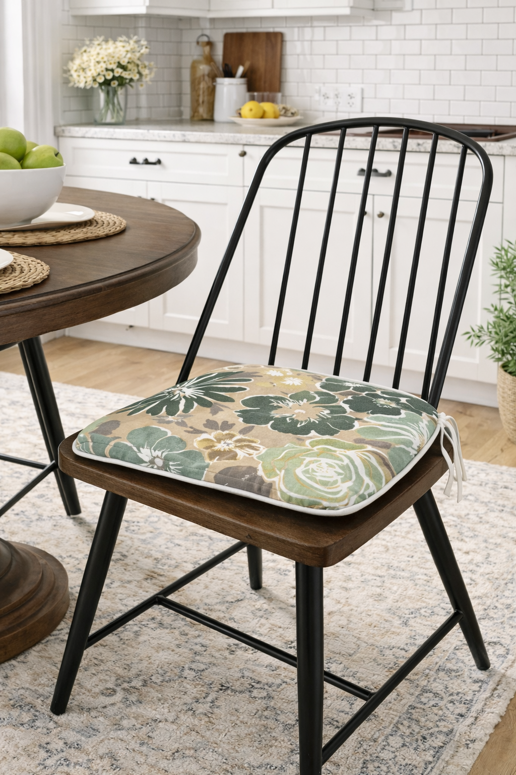 Outdoor Patio Chair Cushions, Water-Repellent U-Shape Thick Foam Seat Cushions with Ties, 17"x16"x2" All-Weather Cushions for Garden, Patio & Dining Chairs (Set of 4)- Magpie Fabrics