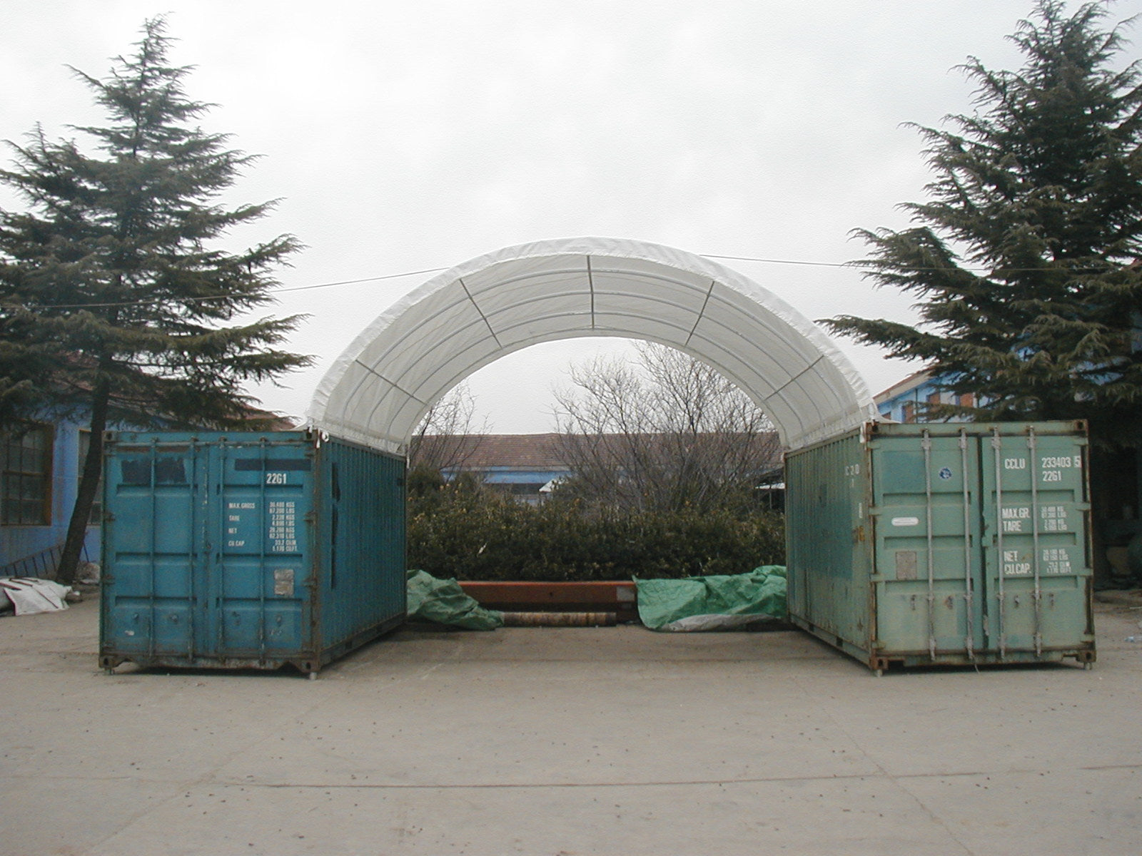 Shipping Container Canopy Shelter 20'x20',18oz PVC