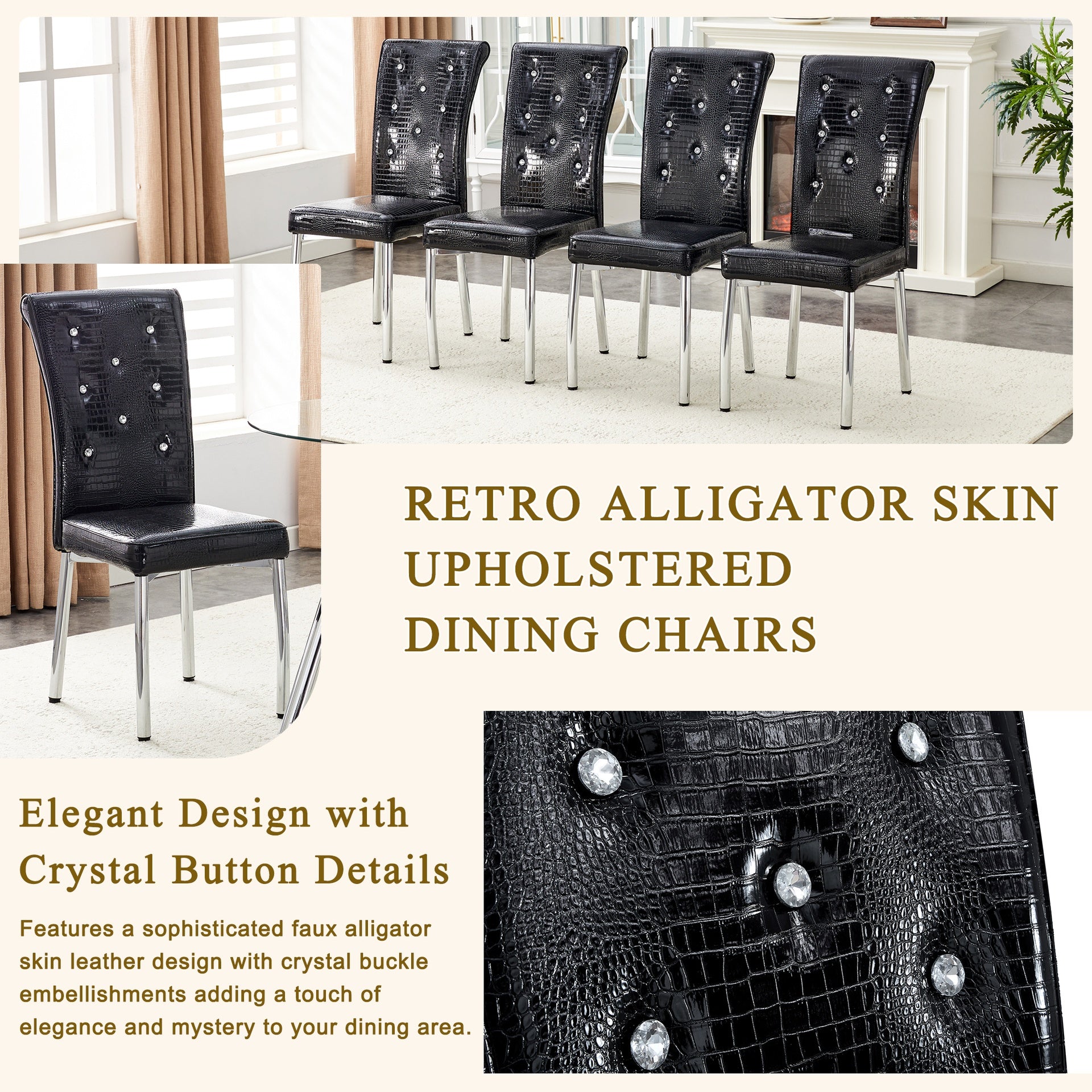 51-Inch Tempered Glass Dining Table with Sturdy Metal Legs