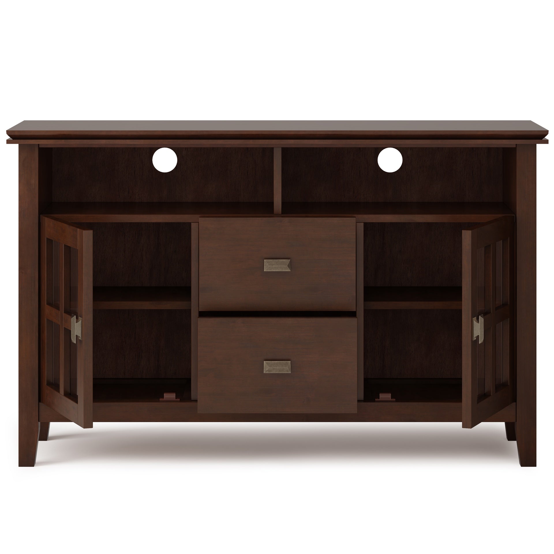 Artisan 48 inch Wide Solid Wood TV Stand in Russet Brown For TVs up to 55 inches