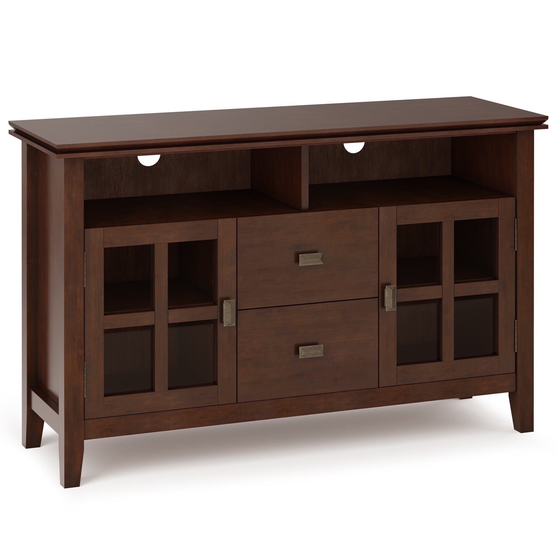 Artisan 48 inch Wide Solid Wood TV Stand in Russet Brown For TVs up to 55 inches