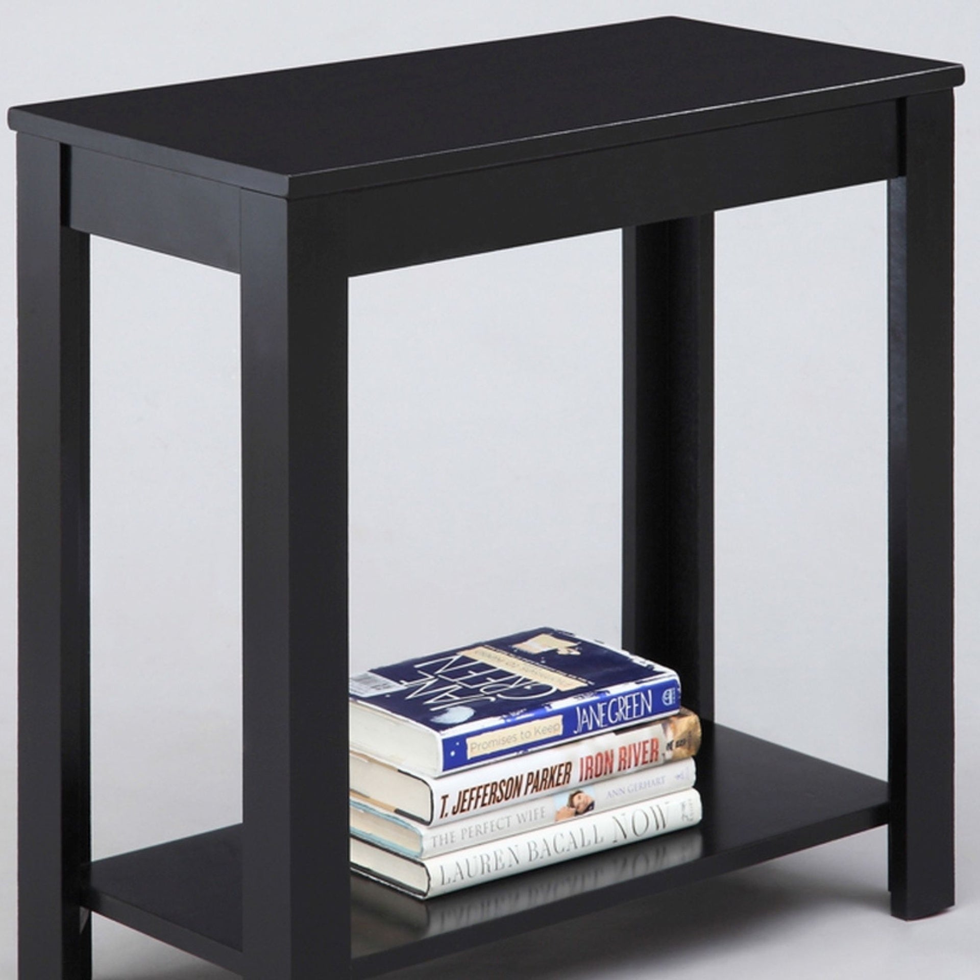 24" Tall Wooden End Table with Black finish