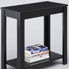 24" Tall Wooden End Table with Black finish