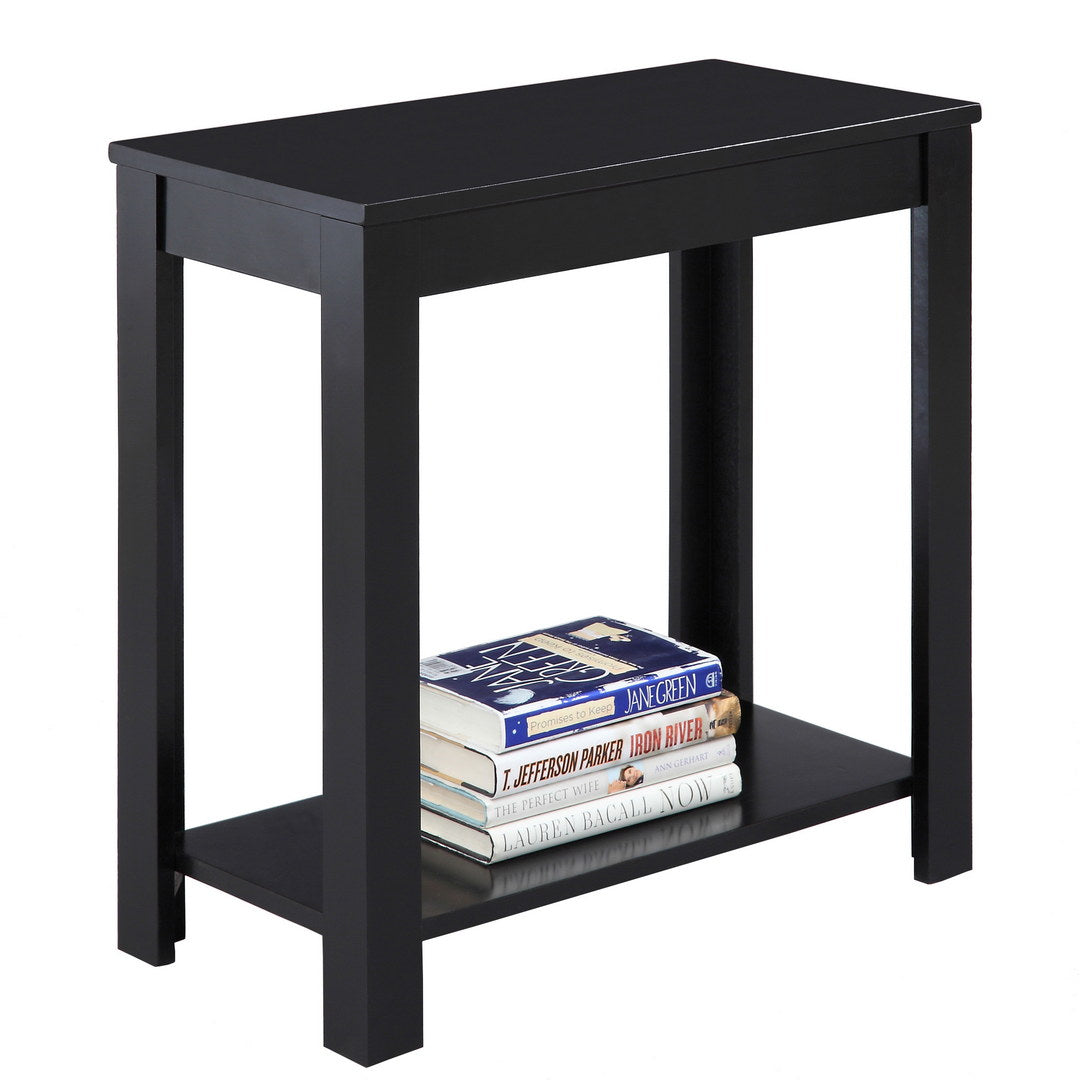 24" Tall Wooden End Table with Black finish
