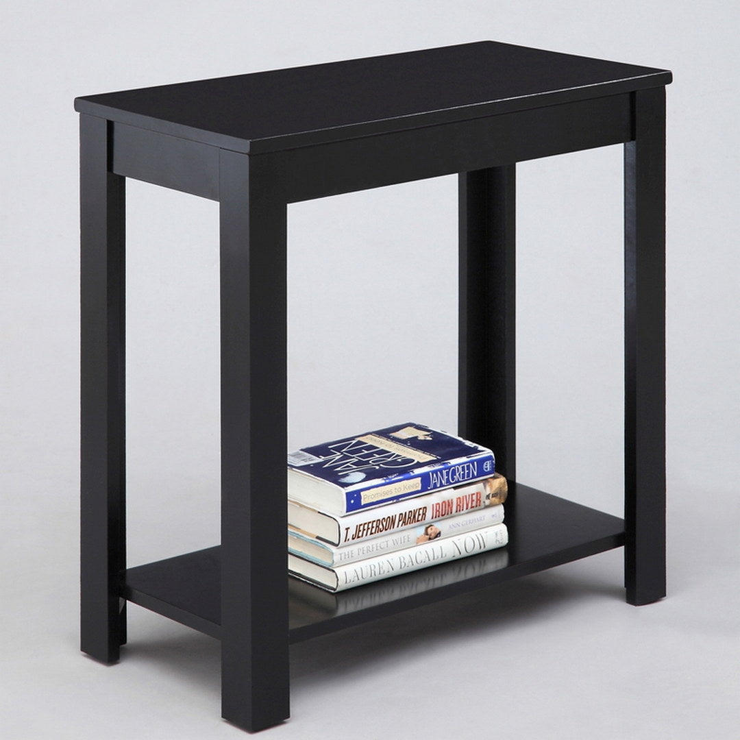 24" Tall Wooden End Table with Black finish