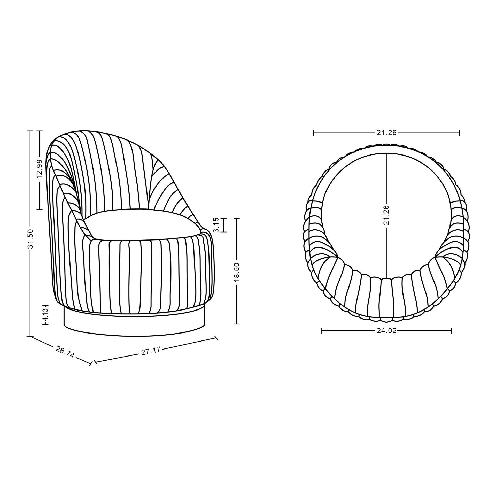 Swivel Lounge Chair in Gray