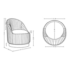 Swivel Lounge Chair in Gray