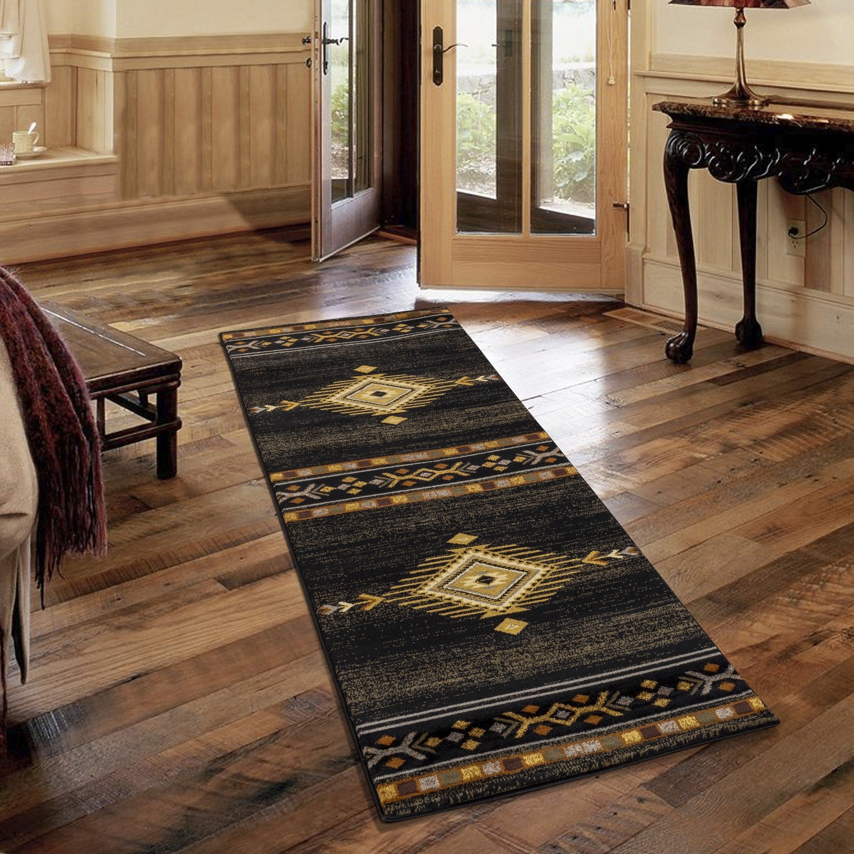 Tribes GC_YLS4001 Black 2 ft. 7 in. x 7 ft. 3 in. Southwest Area Rug